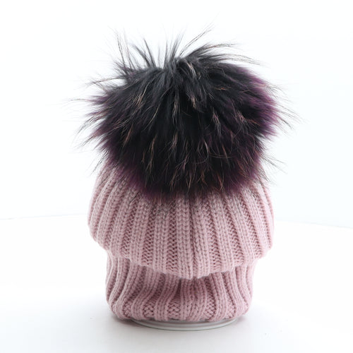 Urban Mist Womens Pink Acrylic Bobble Hat One Size