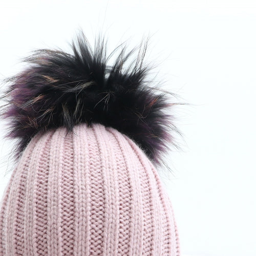 Urban Mist Womens Pink Acrylic Bobble Hat One Size