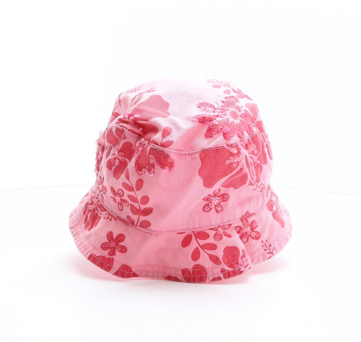 Preworn Girls Pink Floral Polyester Bucket Hat One Size
