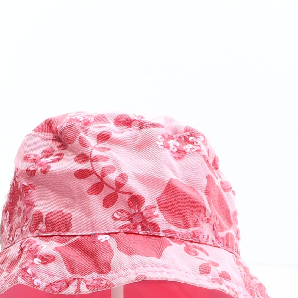 Preworn Girls Pink Floral Polyester Bucket Hat One Size