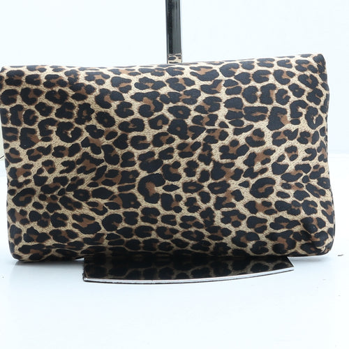 NEXT Womens Beige Animal Print Cotton Clutch Size Small - Leopard print