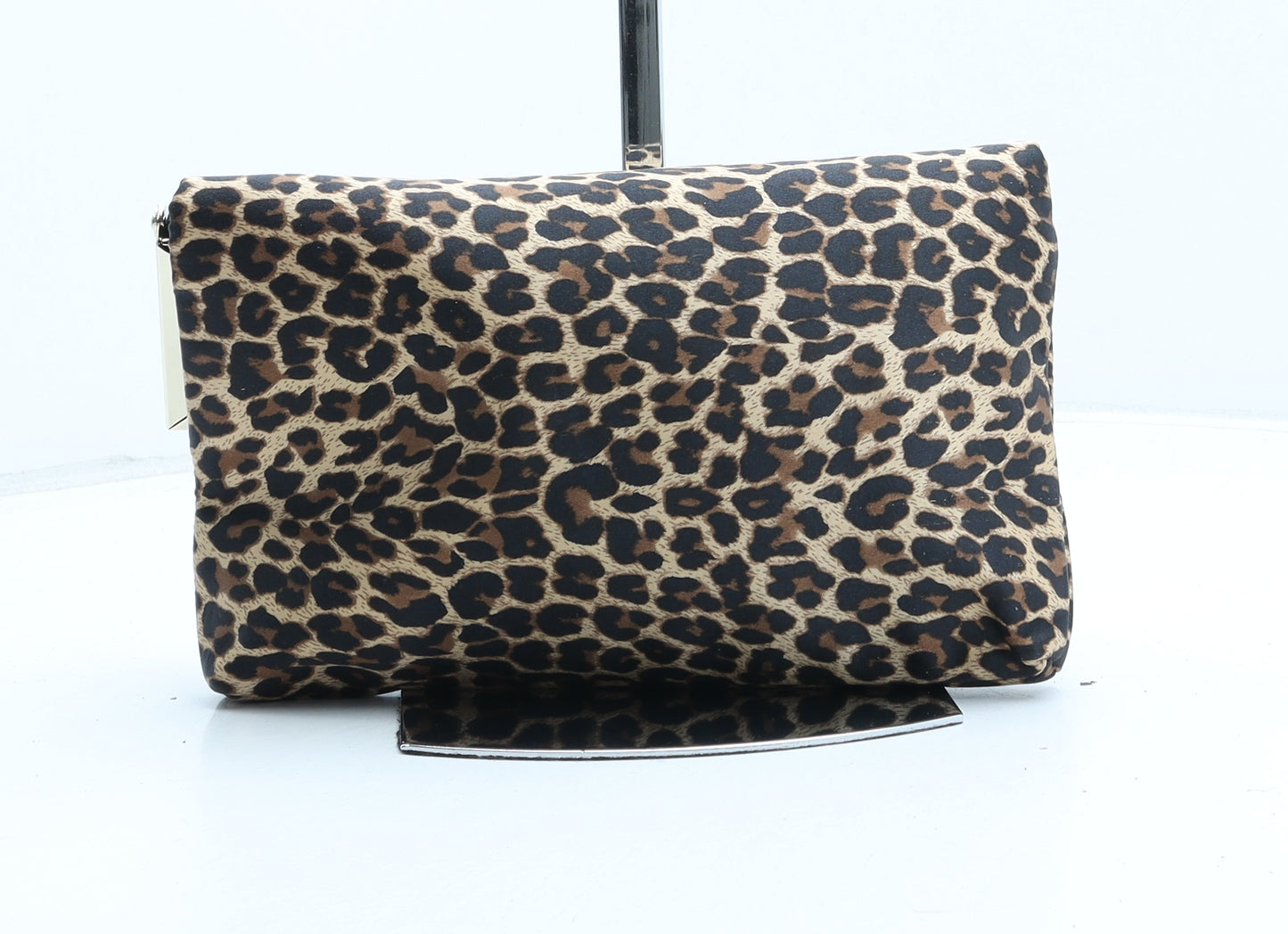 NEXT Womens Beige Animal Print Cotton Clutch Size Small - Leopard print