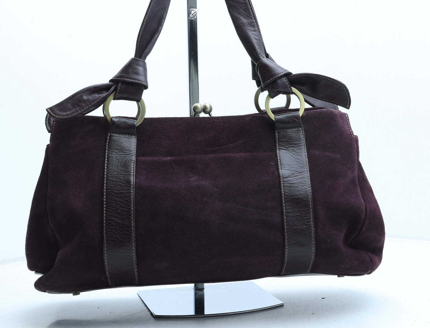Paul Costelloe Womens Purple Suede Shoulder Bag Size Medium