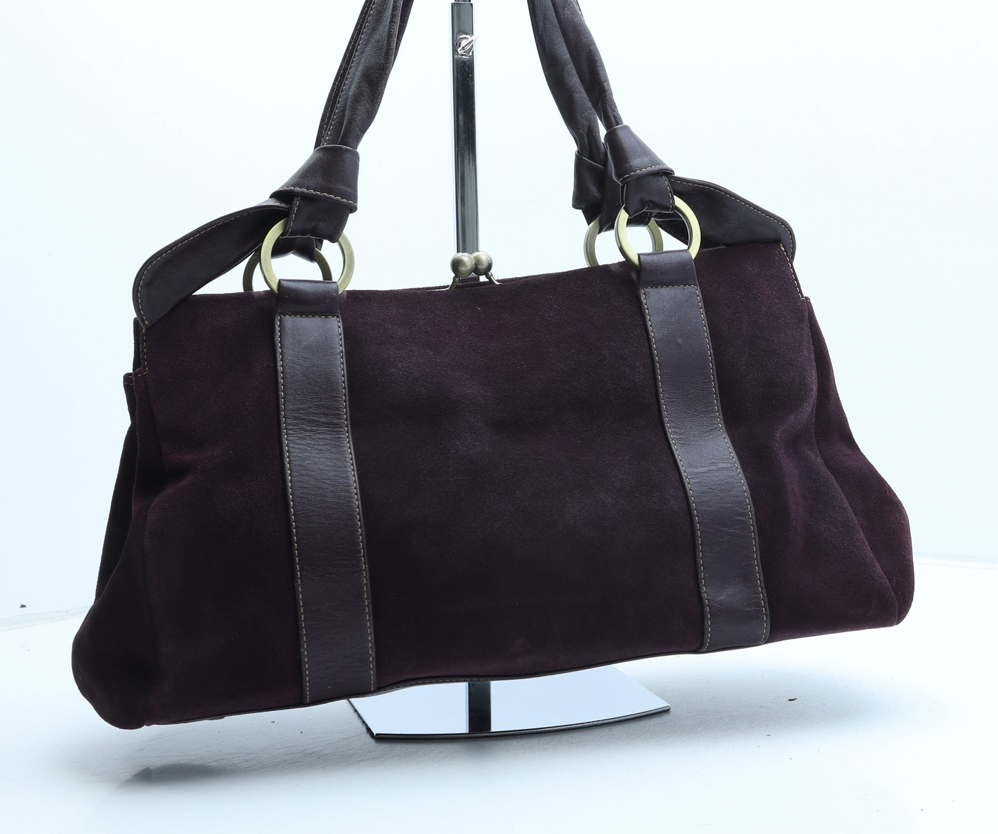 Paul Costelloe Womens Purple Suede Shoulder Bag Size Medium