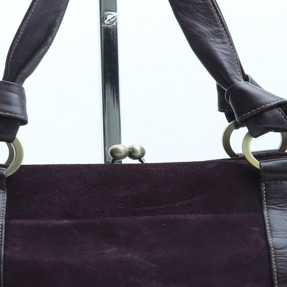 Paul Costelloe Womens Purple Suede Shoulder Bag Size Medium