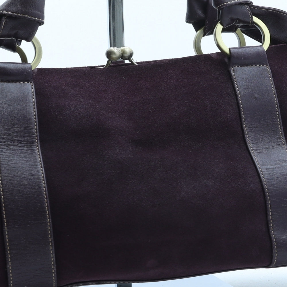 Paul Costelloe Womens Purple Suede Shoulder Bag Size Medium