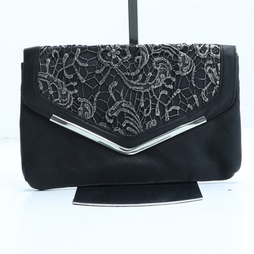 New Look Womens Black Floral Polyurethane Clutch Size Small - Lace Detail