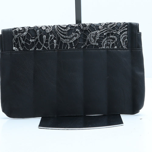 New Look Womens Black Floral Polyurethane Clutch Size Small - Lace Detail