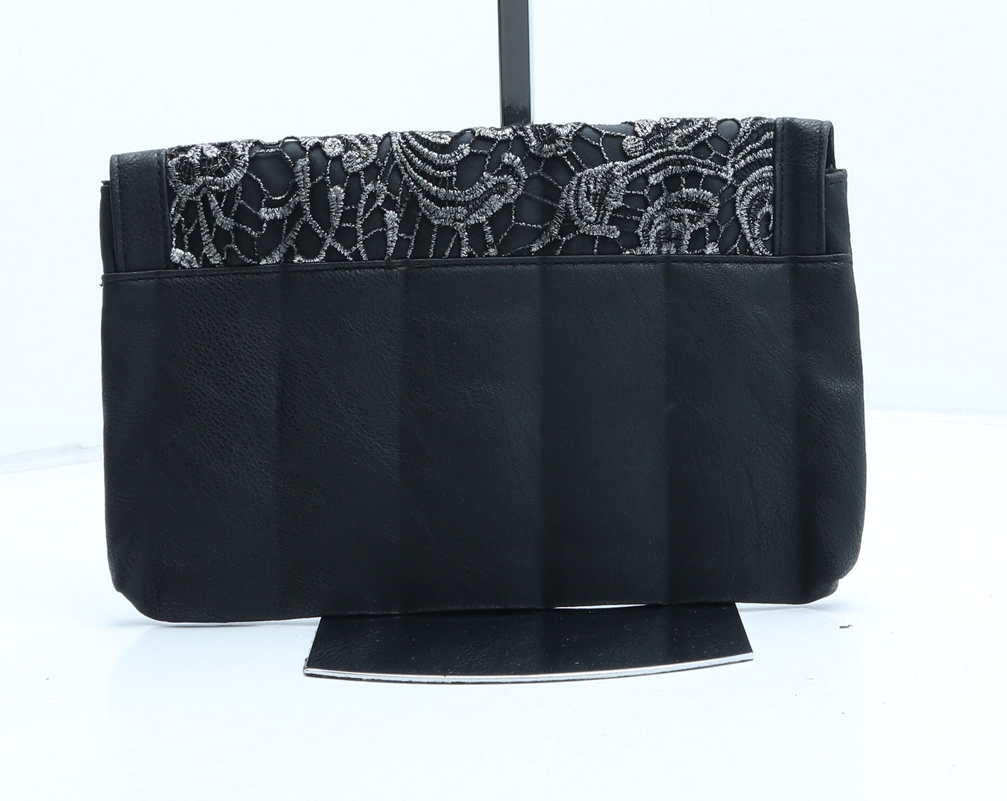 New Look Womens Black Floral Polyurethane Clutch Size Small - Lace Detail