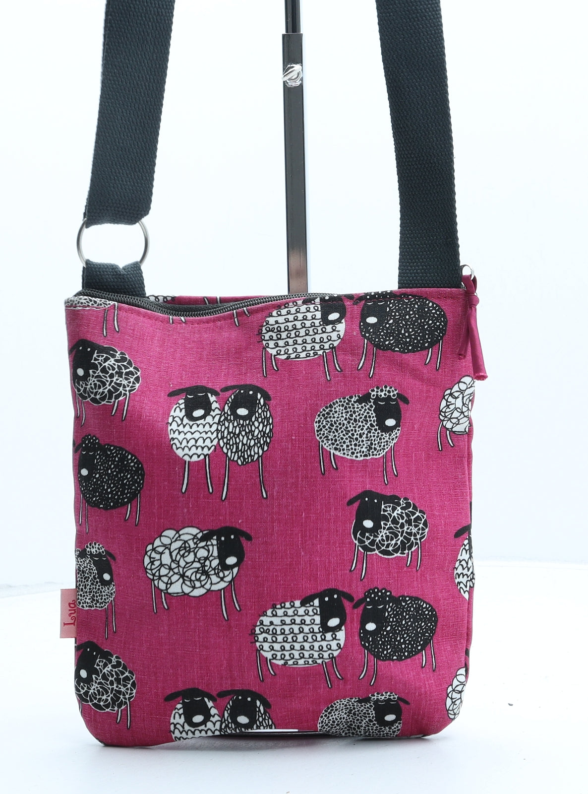 Lua Womens Purple Geometric Polyester Crossbody Size Small - Sheep