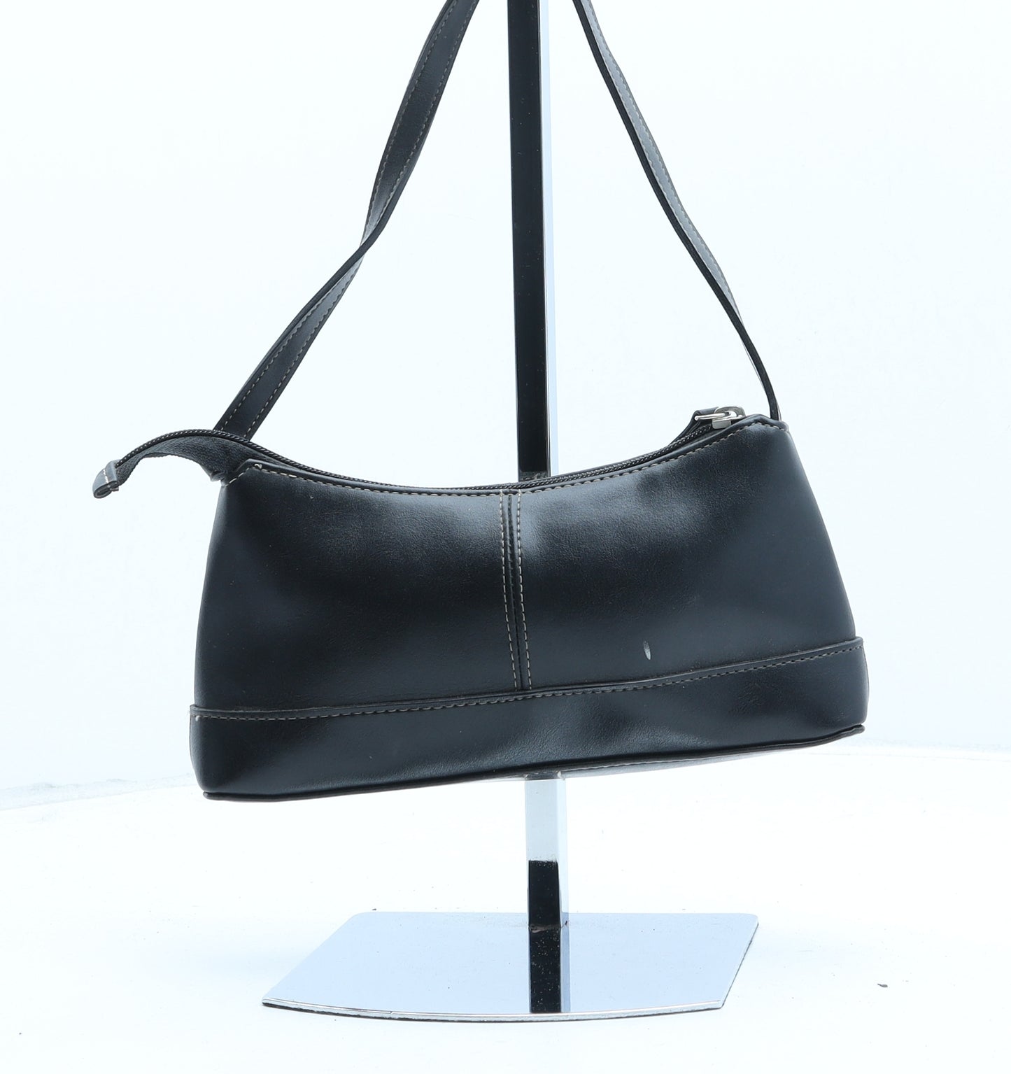 NEXT Womens Black Polyurethane Shoulder Bag Size Small