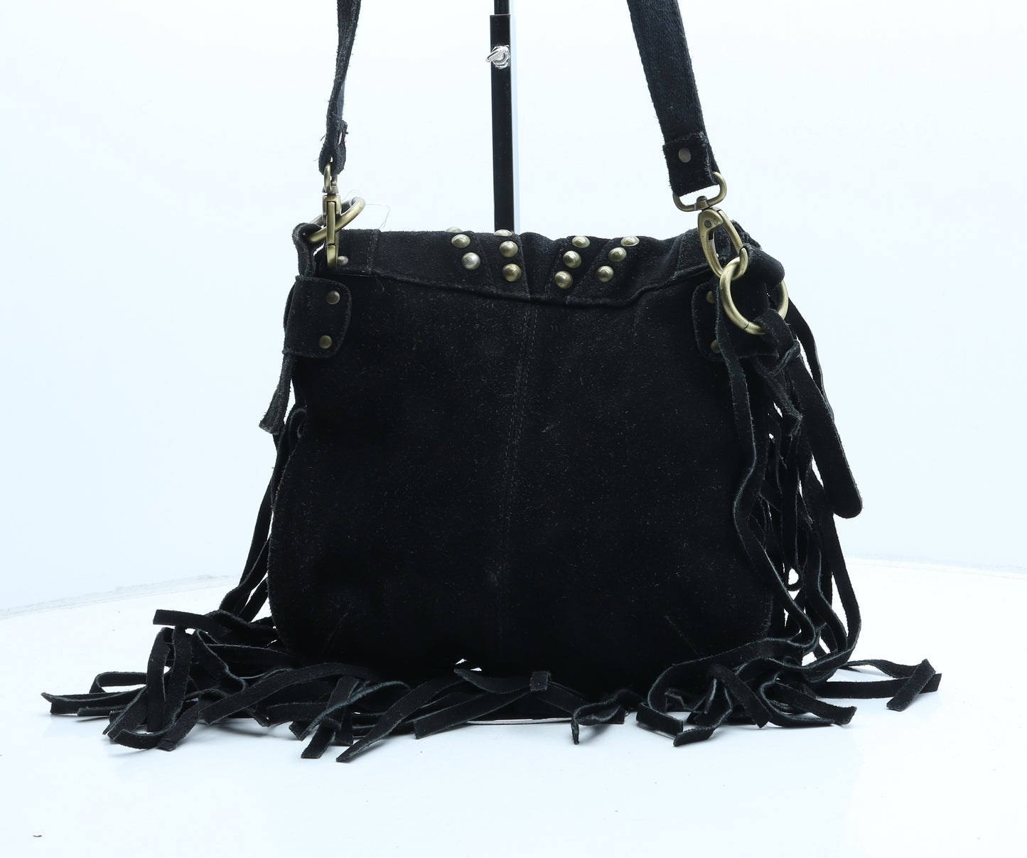 Topshop Womens Black Leather Crossbody Size Medium