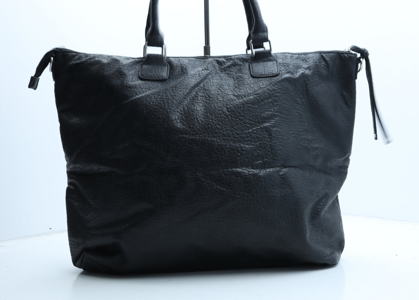 Matalan Womens Black Animal Print PVC Top Handle Bag Size Large