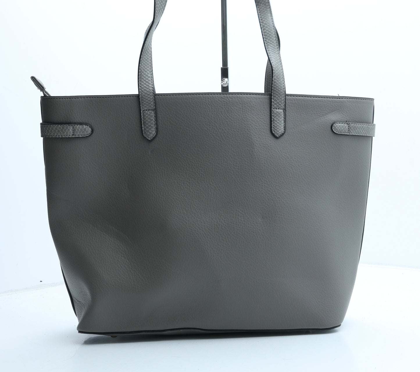 Peacocks Womens Grey Polyurethane Top Handle Bag Size Large