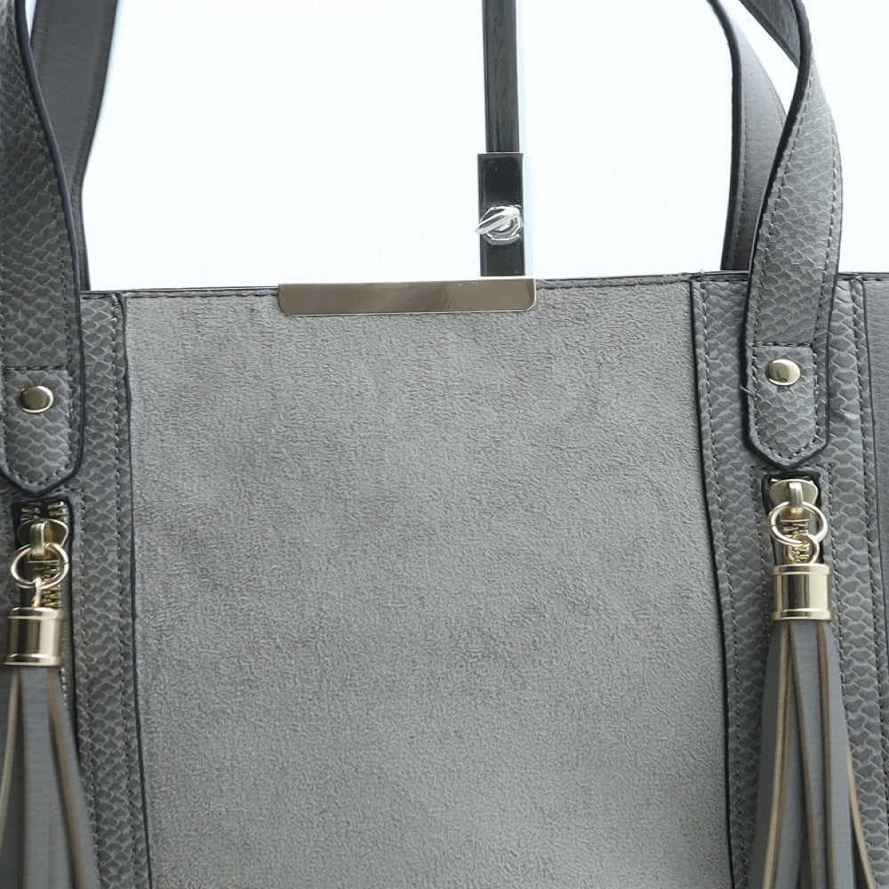 Peacocks Womens Grey Polyurethane Top Handle Bag Size Large