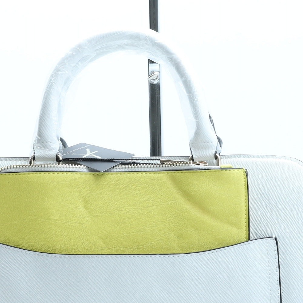 Atmosphere Womens White Polyurethane Top Handle Bag Size Medium