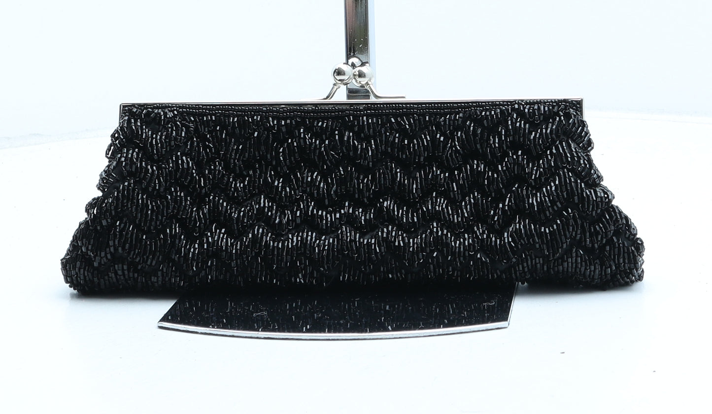 Preworn Womens Black Polyester Clutch Size Small