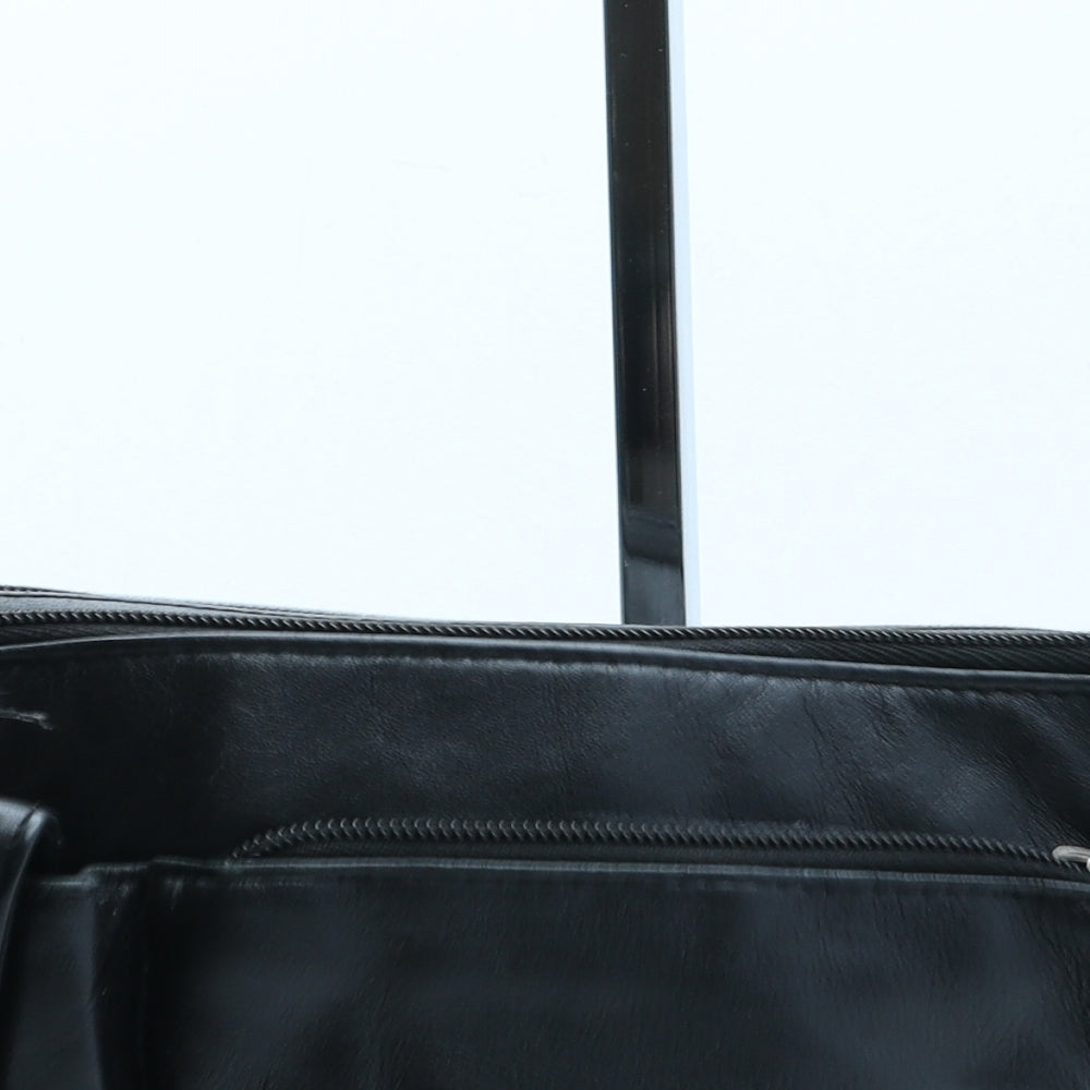 Preworn Womens Black Polyurethane Crossbody Size Small