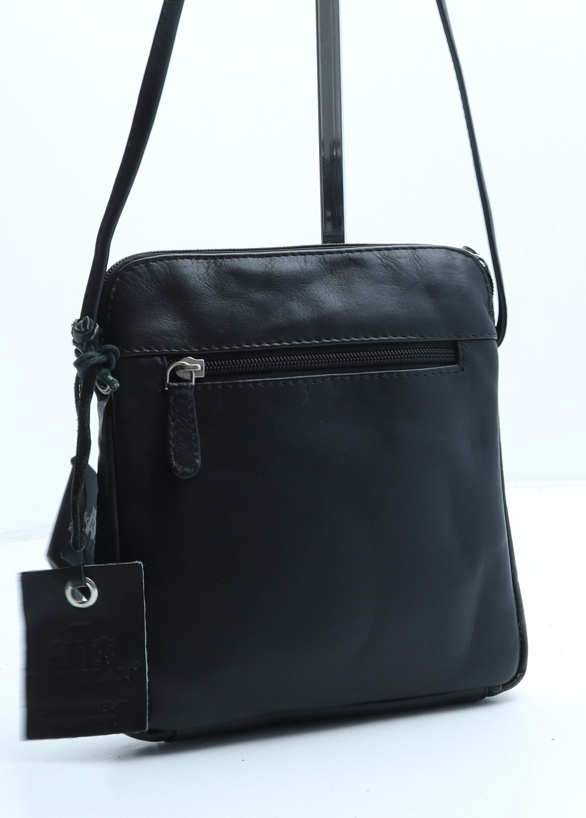 Rowallan Womens Black Leather Crossbody Size Small