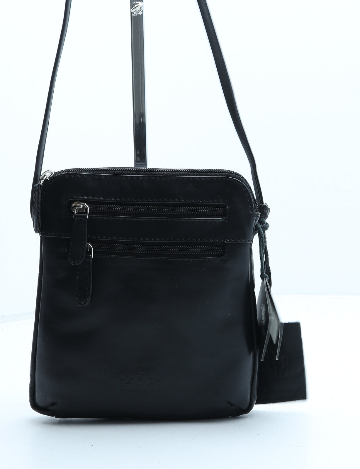 Rowallan Womens Black Leather Crossbody Size Small