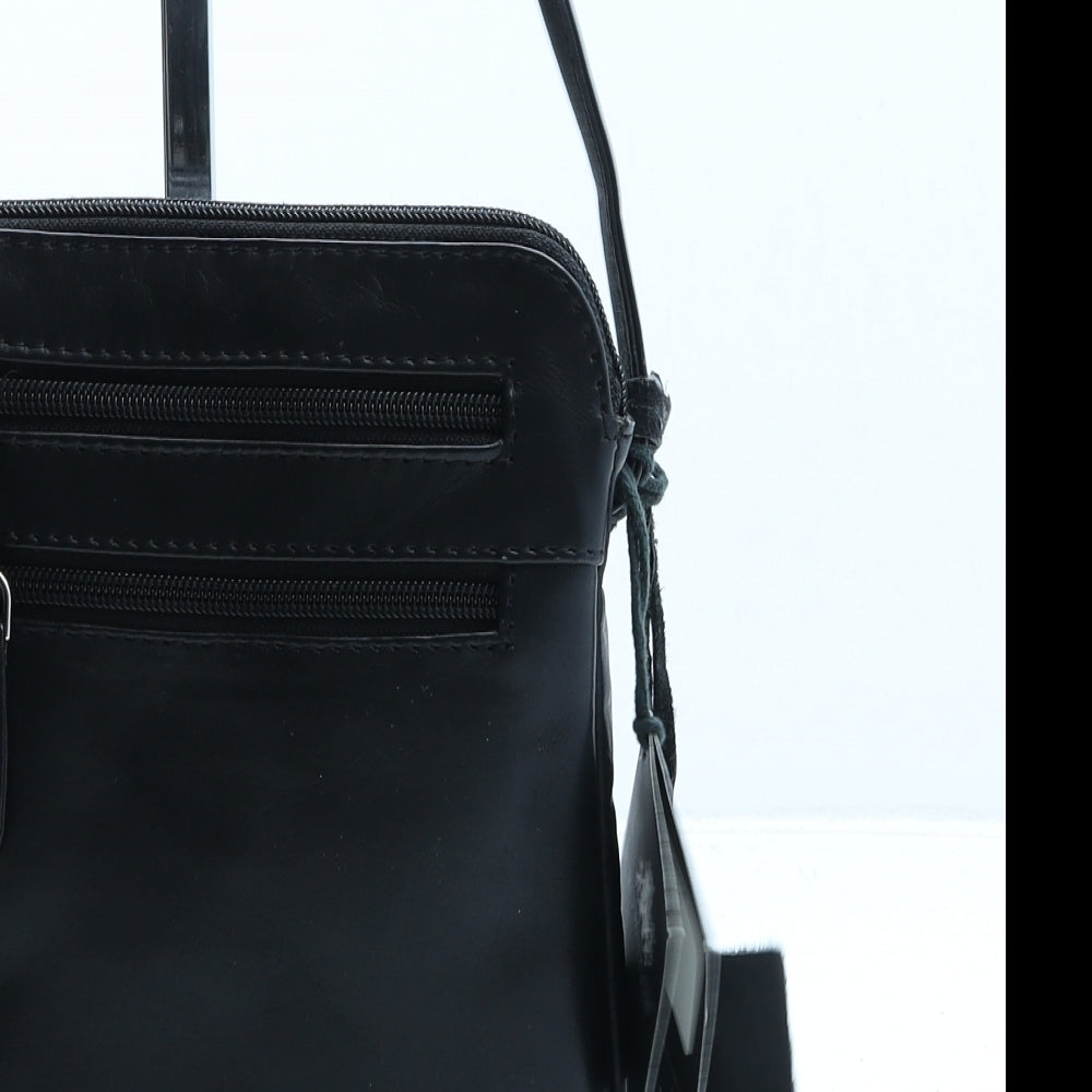 Rowallan Womens Black Leather Crossbody Size Small