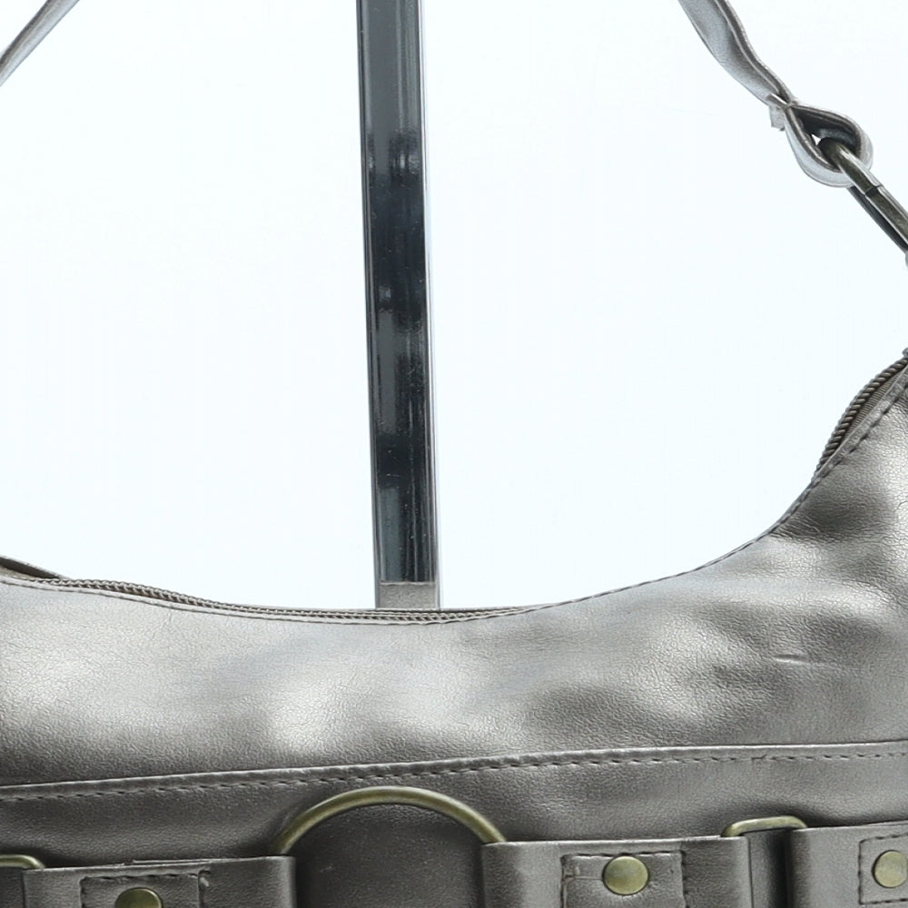 Preworn Womens Gold Polyurethane Shoulder Bag Size Small