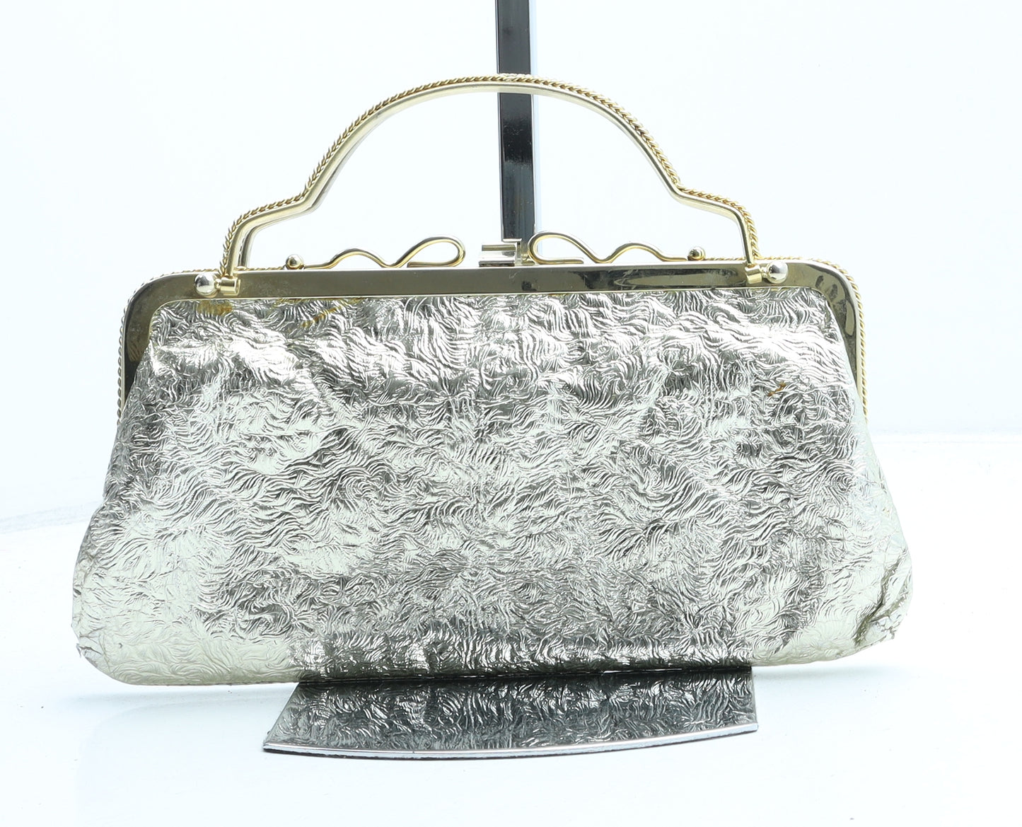 Preworn Womens Gold Polyester Clutch Size Small