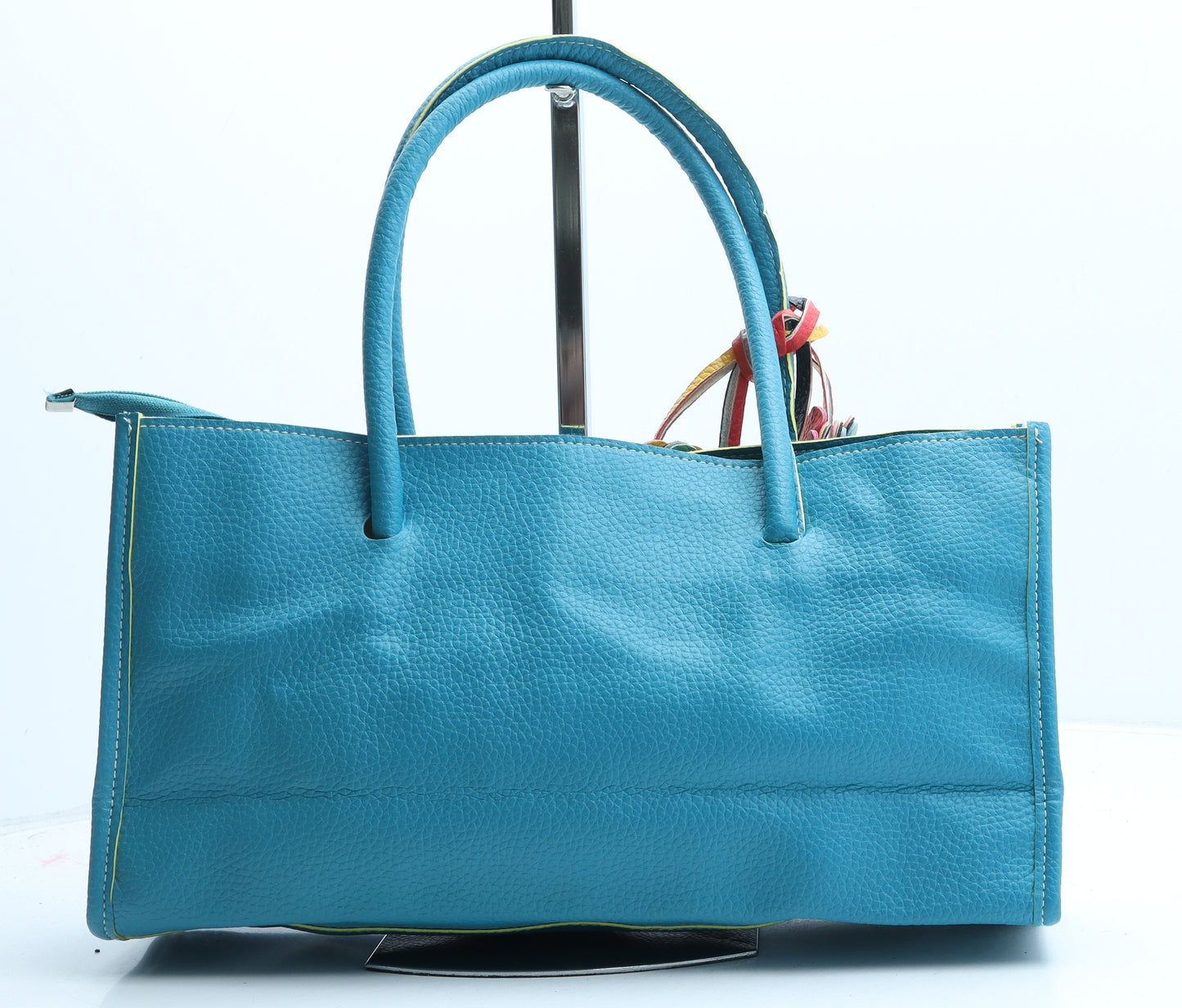 Nathalie Andersen Womens Blue PVC Top Handle Bag Size Medium - Flower Detail