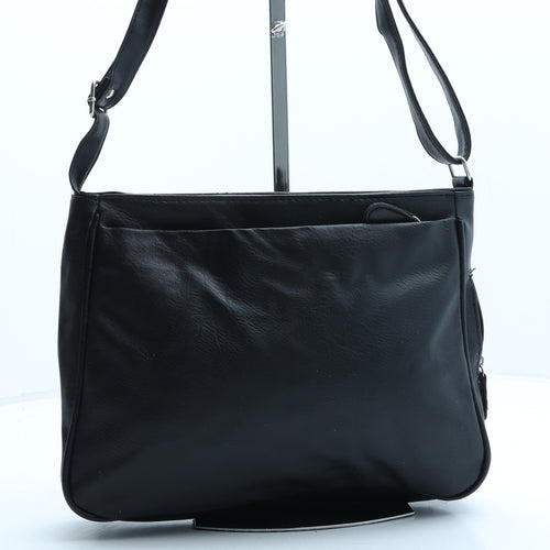 Nicole Womens Black Polyurethane Shoulder Bag Size Medium