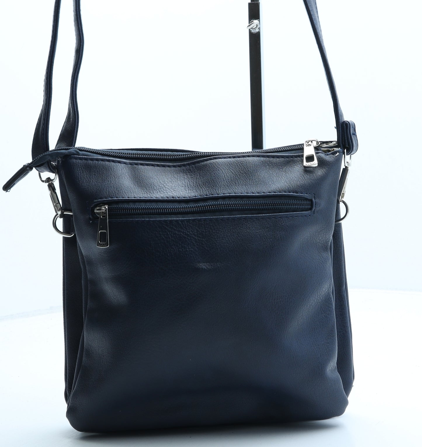 Lulu Womens Blue Polyurethane Crossbody Size Small