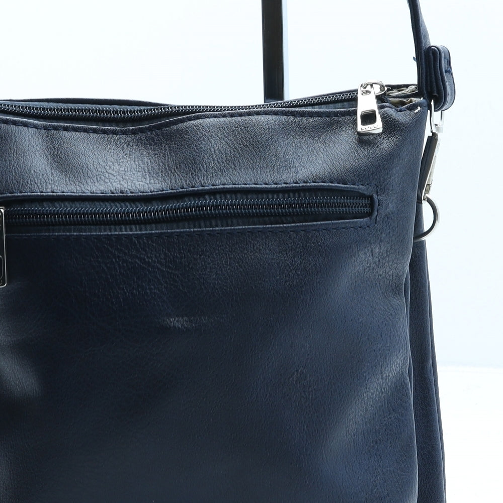 Lulu Womens Blue Polyurethane Crossbody Size Small