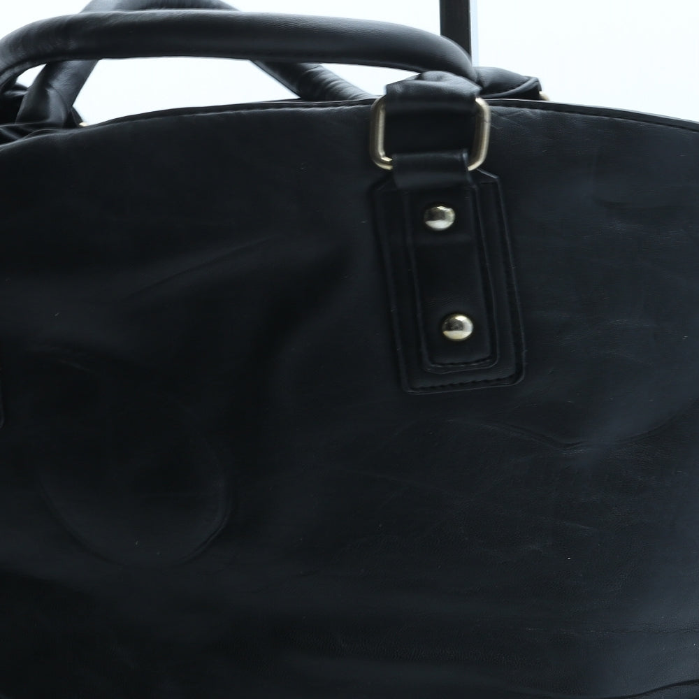 Preworn Womens Black PVC Top Handle Bag Size Large