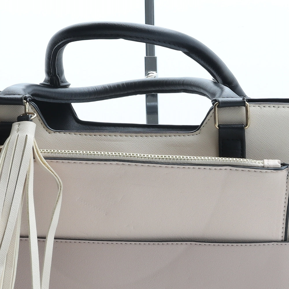 Primark Womens Beige Polyurethane Top Handle Bag Size Large