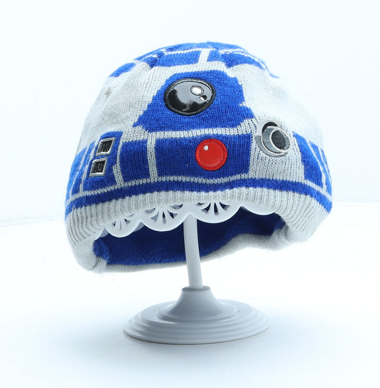 Disney Boys Grey Geometric Acrylic Beanie One Size - R2D2