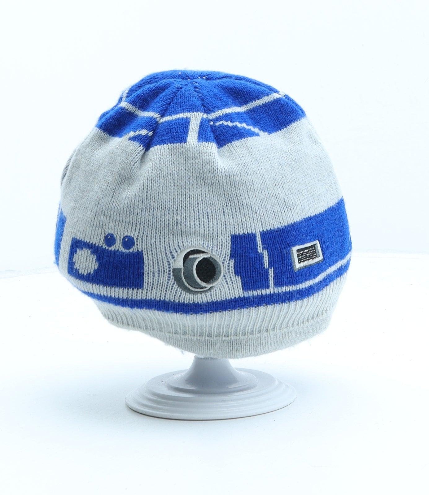 Disney Boys Grey Geometric Acrylic Beanie One Size - R2D2