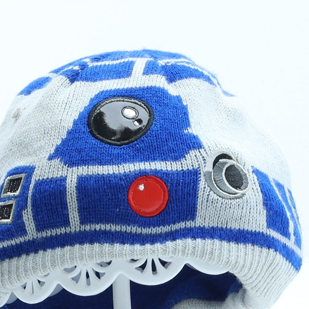 Disney Boys Grey Geometric Acrylic Beanie One Size - R2D2