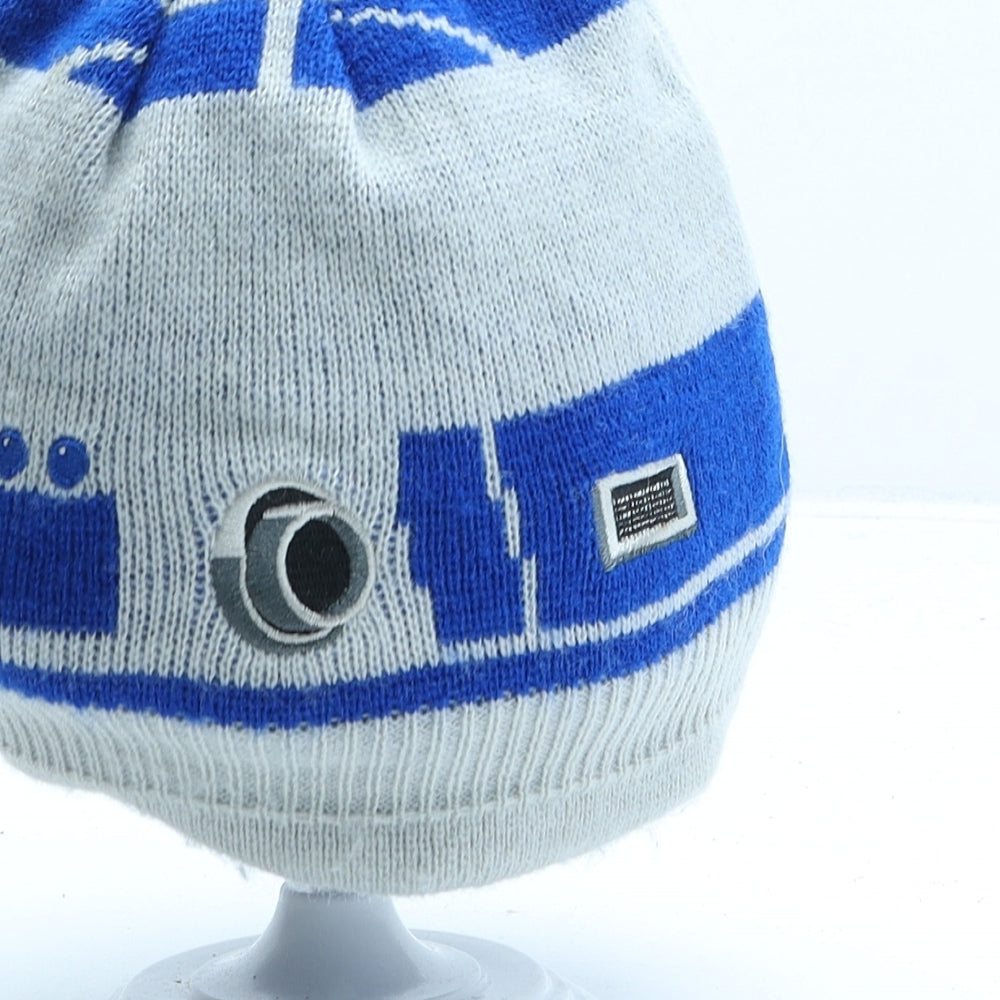 Disney Boys Grey Geometric Acrylic Beanie One Size - R2D2