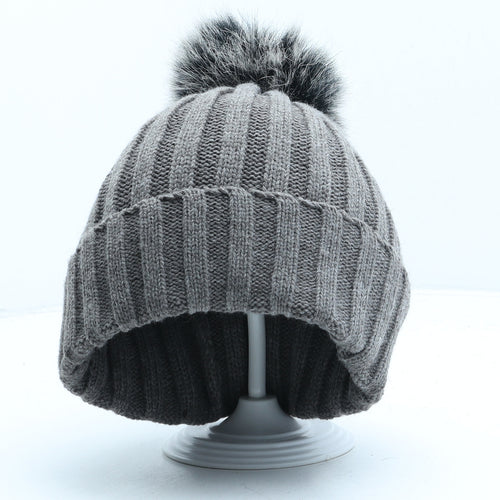 Primark Girls Grey Acrylic Bobble Hat One Size