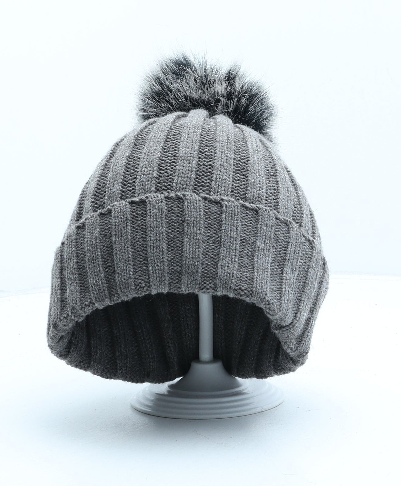 Primark Girls Grey Acrylic Bobble Hat One Size