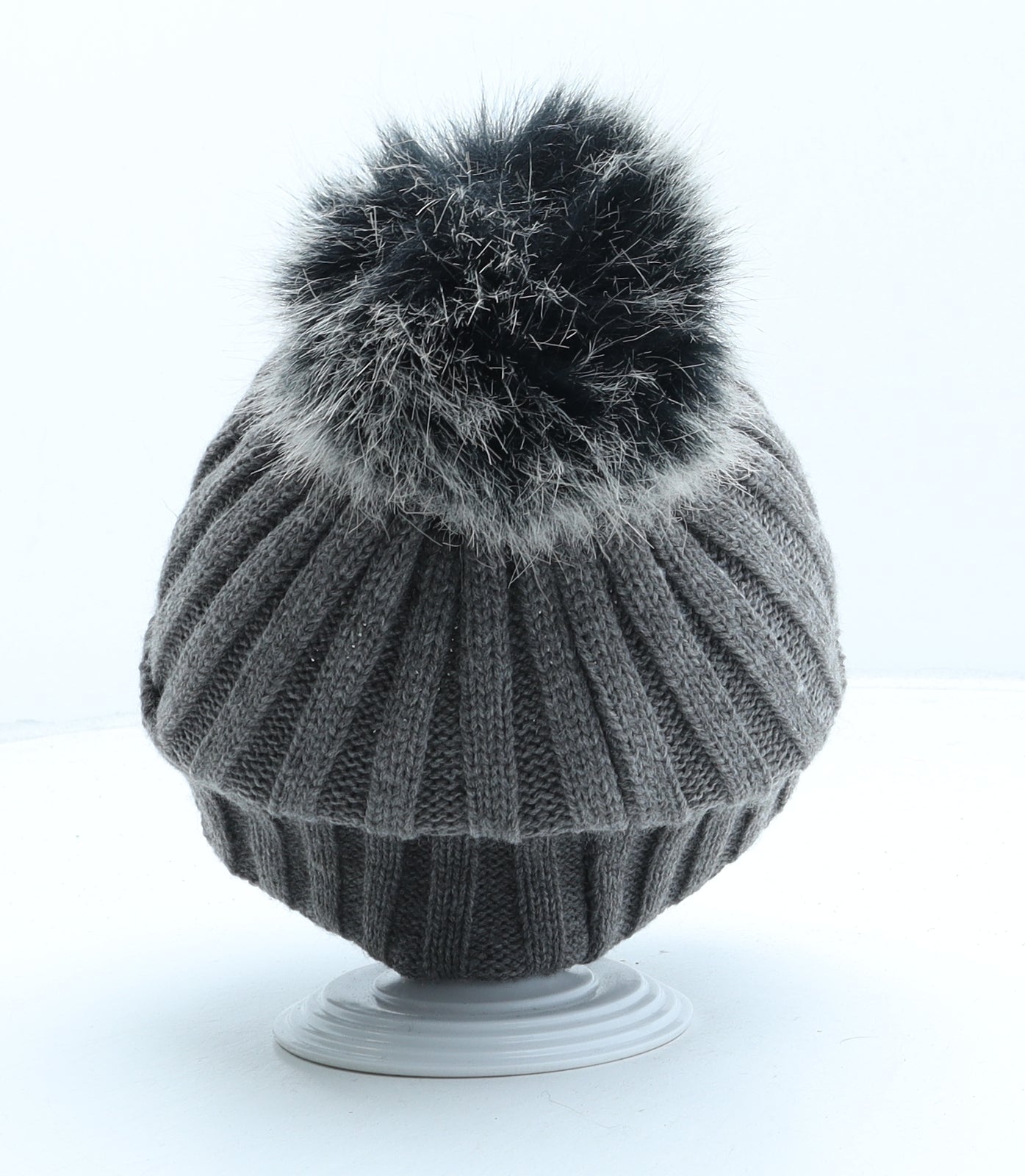 Primark Girls Grey Acrylic Bobble Hat One Size