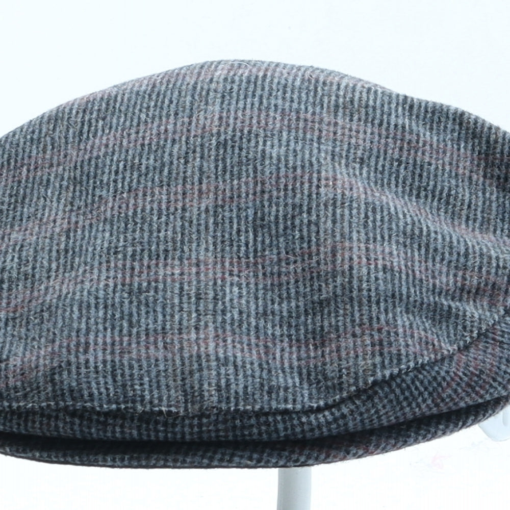 Debenhams Mens Grey Check Polyester Flat Cap Size L