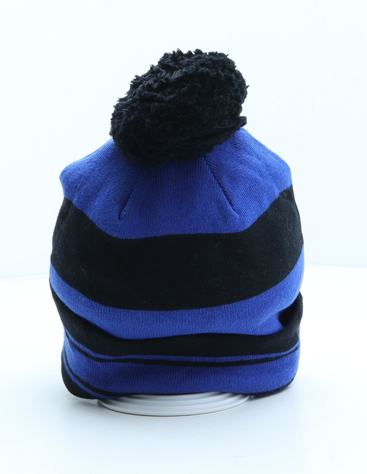 The Kooples Mens Blue Striped Wool Beanie One Size
