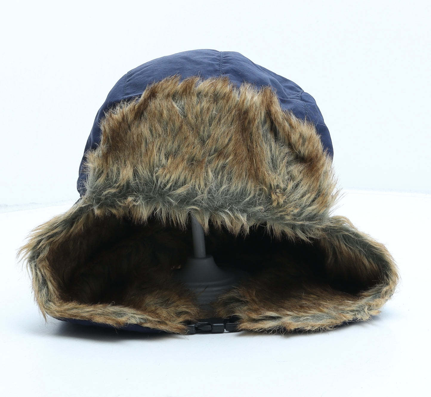 Preworn Mens Blue Polyester Trapper Hat One Size - Faux Fur