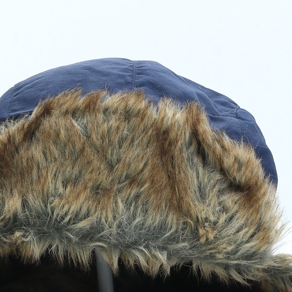 Preworn Mens Blue Polyester Trapper Hat One Size - Faux Fur