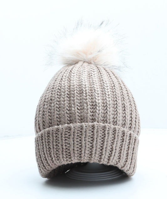 Preworn Womens Pink Acrylic Bobble Hat One Size