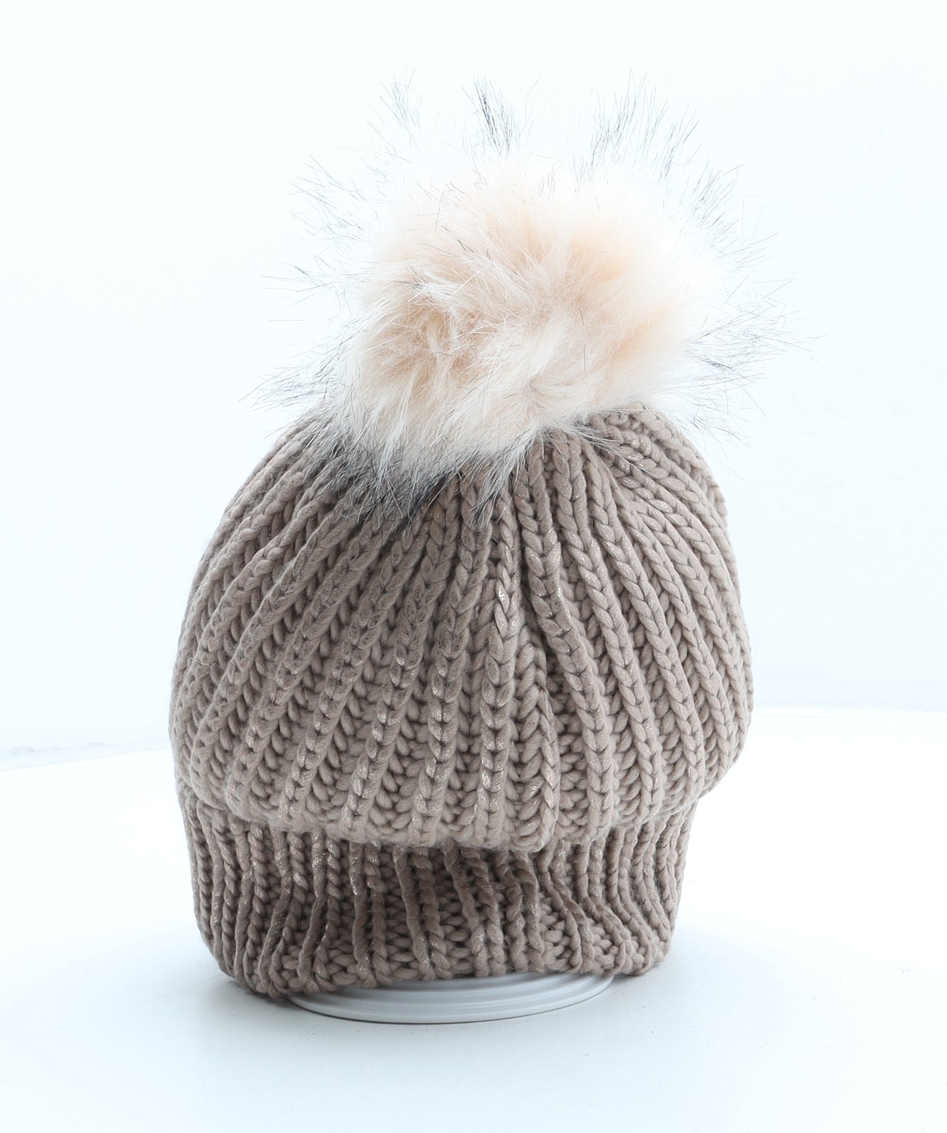 Preworn Womens Pink Acrylic Bobble Hat One Size