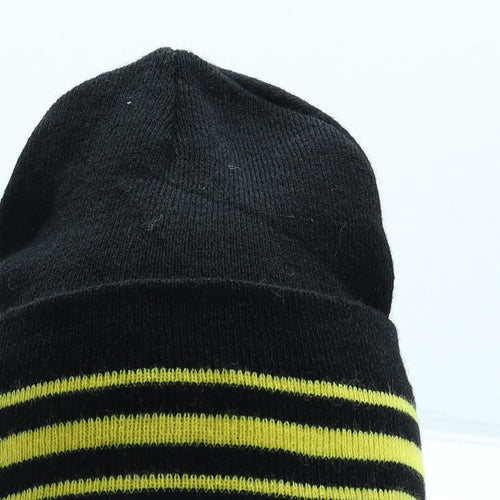 Unicol Mens Black Striped Acrylic Beanie One Size