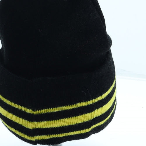 Unicol Mens Black Striped Acrylic Beanie One Size
