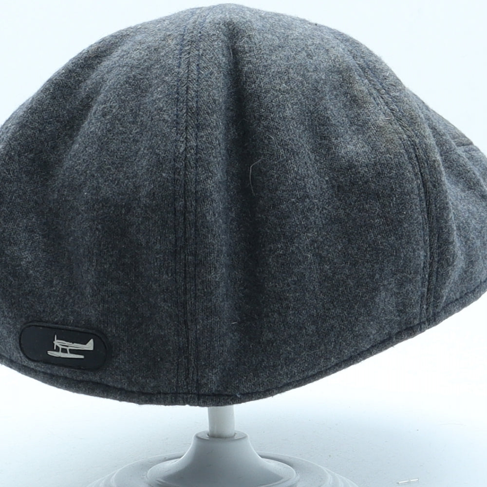 Whiteley Mens Grey Wool Flat Cap One Size