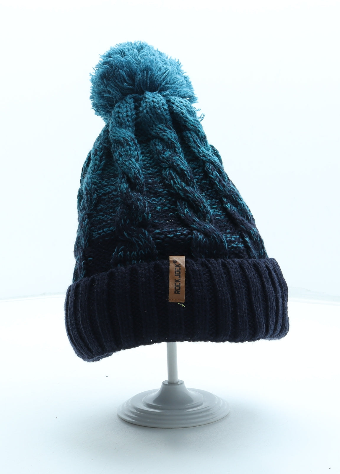 RockJock Womens Blue Acrylic Bobble Hat One Size